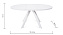 Кухонный стол раскладной AERO 120х120х73,5см закаленное стекло/сталь White Glass