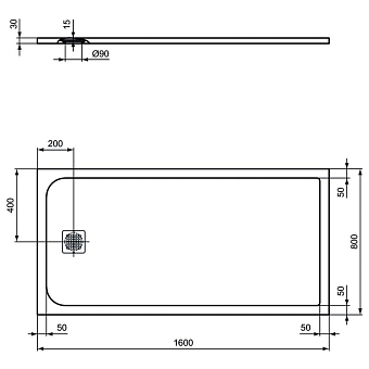 Душевой поддон IDEAL STANDARD ULTRAFLAT S K8276FT 80х160см