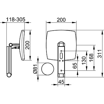 Косметическое зеркало Keuco iLook_move 17613 019002 31,1х20см хром с подсветкой