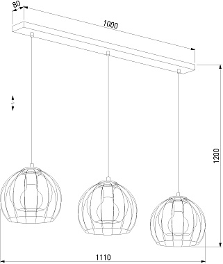 Светильник подвесной TK Lighting Universo 4483 60Вт E27
