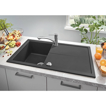 Мойка кухонная GROHE K400 31640AT0 86х50см серый гранит
