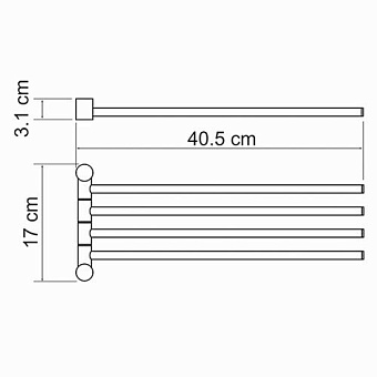 Полотенцедержатель WASSERKRAFT K-1034 хром 43см