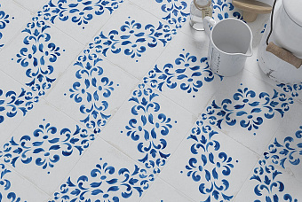 Матовый керамогранит WOW Blanc Et Bleu 108789 Antique Decor 18,5х18,5см 0,413кв.м.