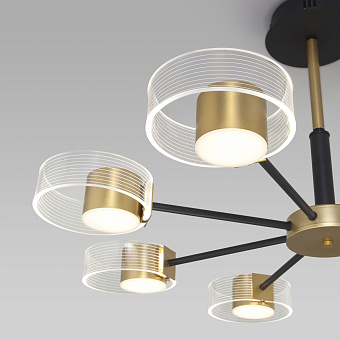 Светильник потолочный Eurosvet Jet 90244/8 черный/золото 80Вт LED