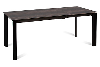 Кухонный стол раскладной AERO 80х120х77см закаленное стекло/керамика/сталь Dark Oak
