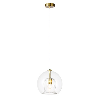 Светильник подвесной CRYSTAL LUX LUISA LUISA SP1 BRASS/TRANSPARENT 40Вт E27