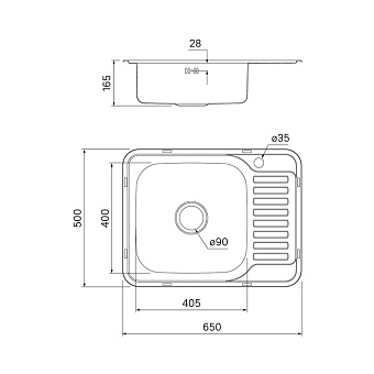 Мойка кухонная IDDIS Basic BAS65PLi77 65х50см сталь