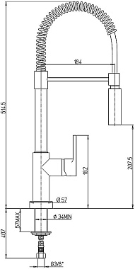 Смеситель для кухни Paini Arena 92CR557LLPEKM гибкий излив хром