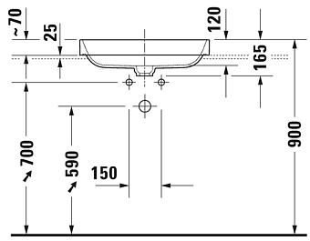 Раковина накладная Duravit Happy D.2 2359601300 60х40см
