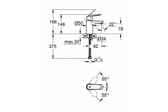 Смеситель для раковины GROHE Eurosmart Cosmopolitan 32824000 хром