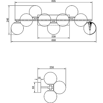 Бра Maytoni Dallas MOD547WL-09B 252Вт G9
