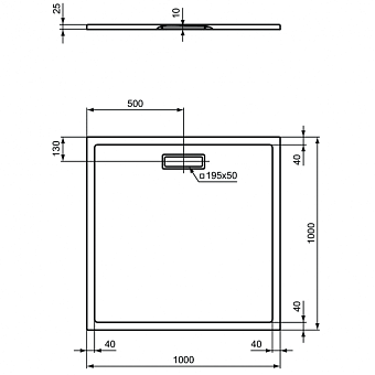 Душевой поддон IDEAL STANDARD ULTRAFLAT NEW T448801 100х100см