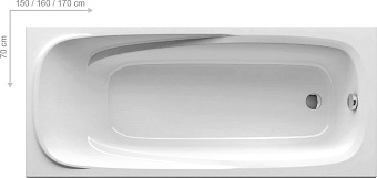 Ванна акриловая RAVAK VANDA II CP11000000 160х70см встраиваемая