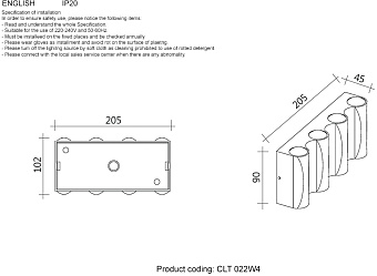 Бра CRYSTAL LUX CLT 022 CLT 022W4 WH 4000K 6Вт LED