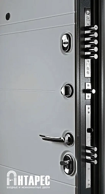 Входная дверь АНТАРЕС Дуэт Z0000012577 970х2050мм Серый матовый\Белый матовый правая