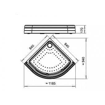 Душевой поддон RADOMIR НАЙТ 1-11-0-0-0-006 84х84см