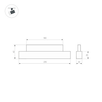 Магнитный трековый светильник Arlight Mag-Orient-Flat 033610 8Вт LED чёрный
