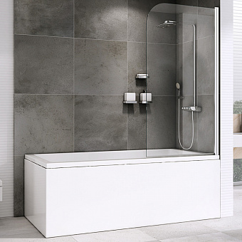 Стеклянная шторка на ванну Abber Ewiges Wasser AG52080 140х80см