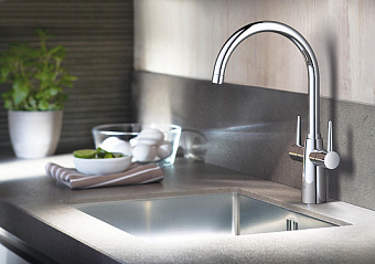 Смеситель для кухни GROHE Ambi 30189000 высокий излив хром