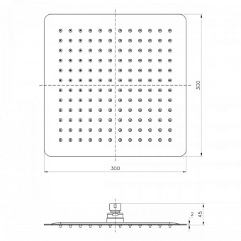 Верхний душ LEMARK LM9488S полированная сталь