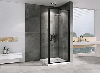 Угловое ограждение Abber Sonnenstrand AG04100B-S100B 195х100см стекло прозрачное