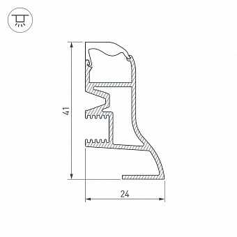 Профиль для светодиодной ленты Arlight 026604 2000мм серый