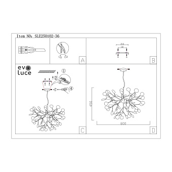 Светильник потолочный Evoluce AVOLA SLE250102-36 108Вт G4