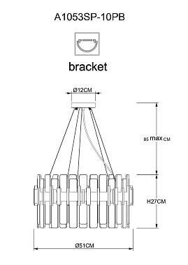 Люстра подвесная Arte Lamp ALYA A1053SP-10PB 40Вт 10 лампочек G9