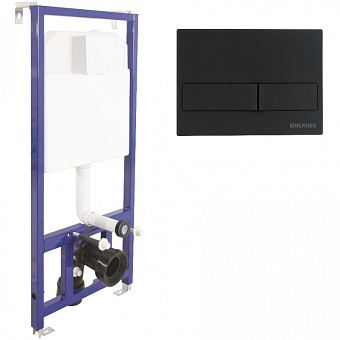 Комплект для установки подвесного унитаза BERGES NOVUM L5 с панелью смыва soft touch чёрная