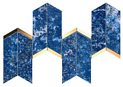 Керамическая мозаика Atlas Concord Италия Marvel Dream 9MCP Chevron Ultramarine 41,4х17см 0,422кв.м.