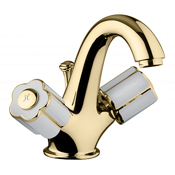 Смеситель для раковины Bongio Fleur Blanc 11521OR00 золото