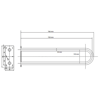 Поручень для ванной BEMETA HELP program 301102302 76,6см хром