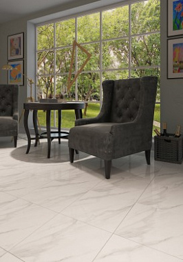 Напольная плитка BERYOZA CERAMICA Каррара G 355470 белый 41,8х41,8см 1,75кв.м.