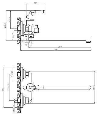 Смеситель для ванны ESKO PRAGUE PG 31 матовая бронза