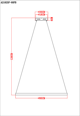 Светильник подвесной Arte Lamp ORIONE A2182SP-80PB 80Вт LED