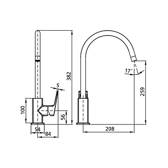 Смеситель для кухни MILARDO Atlantic ATLSB00M05 поворотный излив хром глянец