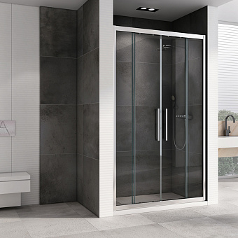 Душевая дверь Abber Schwarzer Diamant AG33150H 195х150см стекло прозрачное