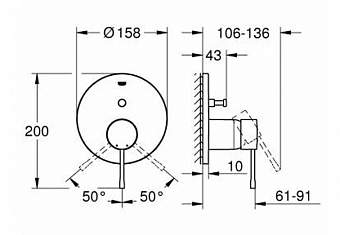 Смеситель для ванны GROHE Essence 24058GL1 золото