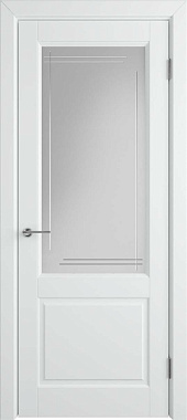 Межкомнатная дверь Владимирская фабрика дверей Stockholm Dorren Polar Crystal Cloud C Эмаль 800х2000мм остеклённая