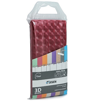 Шторка для ванной FIXSEN FX-3003B 180х180см розовый