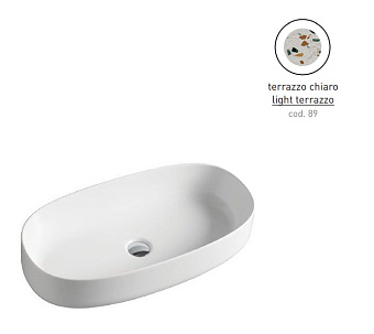 Раковина накладная ArtCeram Cognac COL005 89 00 68х35см