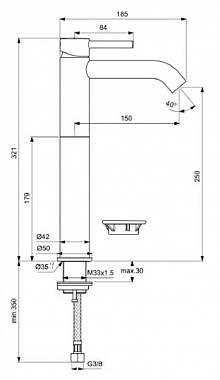 Смеситель для раковины IDEAL STANDARD CERALINE BC269AA хром