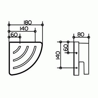 Полка в ванную угловая Keuco Collection Moll 12757010000 1-ярусная 18х18см хром