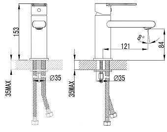 Смеситель для раковины Azario FARO AZ-PS16459C хром