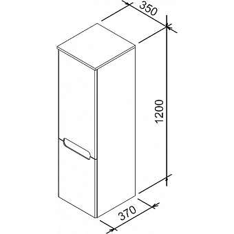 Пенал RAVAK Classic X000000956 37х35х120см капучино белый