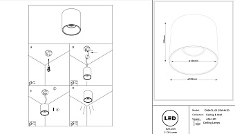 Светильник потолочный Maytoni Alfa LED C064CL-01-25W4K-RD-B 25Вт LED