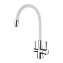 Смеситель для кухни LEMARK Comfort LM3075C-White гибкий излив белый/хром
