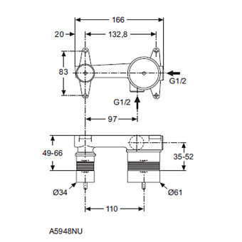 Внутренняя часть смесителя IDEAL STANDARD BUILTIN A5948NU
