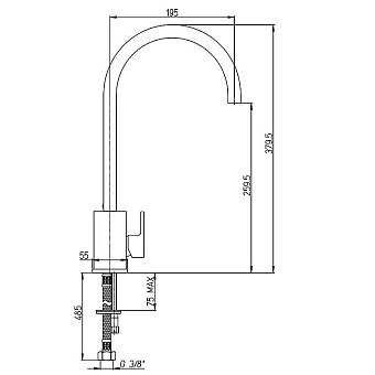 Смеситель для кухни Paini Dax-DaxR 84CR572RSKM высокий излив хром