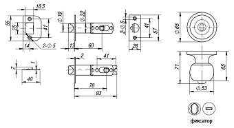 Дверная ручка кноб PUNTO SIMPLE LIVING 6072 CP-B хром